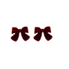 Vintage Wine Red Flocking Earrings Charm Geometric Bowknot Stud Earrings for Women Girls Unusual Jewelry Ear Accessories - Image 5