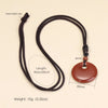 Bohemian Style Stone Hole Bead Round Penda Necklace Tiger Eye Rose Quartz Amethyst Necklacent Jewelry Men and Women - Image 5