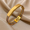 Greatera Stainless Steel Bent Wire Bracelet Three-colour Creative Design Bangle For Women Men Triple Wire Braided Twine Bracelet - Image 6