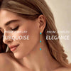 Turquoise Heart Earrings for Women Gold Plated Threader Chain Drop Hypallergenic Dainty Long Dangle Earring Western Jewelry - Image 4