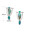 Boho Dangle Earrings for Women Indian Tribal Personality Resin Stone Vintage Hanging Pendant Earrings Party Jewelry Gift - Image 5