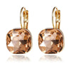 Gold Color Square Stud Earrings White Pink Blue Green Purple Austrian Crystal Rhinestone Earring For Women Jewelry - Image 1