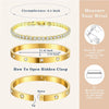 Stackable Gold Bracelets Bangles for Women Girls Gold Plated Cubic Zirconia Tennis Bracelet Stainless Steel Jewelry Gifts - Image 4