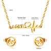Chic Elegant Heart Indian Jewelry Sets Women Wedding Crown Steel Necklace And Earrings Bulk - Image 21