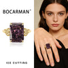 Bocarman Rectangular Ice Cut Mint Green Cubic Zirconia Copper Ring For Women Vintage Engagement Wedding Adjustable Jewelry - Image 10