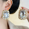 Big Shining Square Crystal. Earrings - Image 4