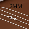1/2MM Snake Chain Necklace Silver 16-30 Inches Hip Hop Punk Jewelry Charm Party Accessories - Image 6