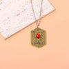 Movie Child's Play Heart Of Damballa Necklace Vintage Distressed Ruby Engraved Amulet Pendant Necklace Film Peripherals Charm - Image 2