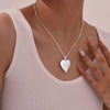 Silver Color Stainless Steel Women Locket Pendant, Openable Heart Pendant Necklaces, Life Tree Floral Collar - Image 3