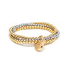 Beaded Stretch Bracelet with Crystal Accents in Gold-Tone - Image 5