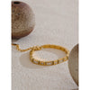 Shiny Cubic Zirconia Chain Bracelet Bangle Stainless Steel Jewelry - Image 2