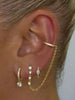 3pcs Dainty Jewelry for Women Zircon Earring Set Chain Link Hoop Design, Stackable Ear Cuff, Daily Accessory - Image 1