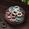1 Pc Stone Jade Rings Crystal Agate Obsidian Fengshui Lucky Promise Wedding Band Thumb Ring Party Accessory Gifts - Image 2