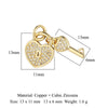 5pcs/Lot Star Heart Key Copper Cubic Zircon Charms Clover Lightning Horseshoe Racket Moon Bracelet Earring Necklace Pendant - Image 14