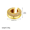 Double Layer Stainless Steel Ear Cuff with Clear Zircon Accents - Image 7