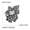 Rhinestone Flower Brooch Pin with Pearl and Leaf Designs - Image 39