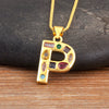 Inlaid Colorful Zircon A-Z Letters Pendant Necklace Name Initials Alphabet For Women Accessories Gifts - Image 26