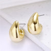 Silver Teardrop Earrings for Women Style Metal Texture Gold Plated Jewelry Gifts - Image 5