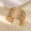 Stainless Steel Bracelet For Women Men Aesthetic Flower Leaf Bangle Opening Gold Color Geometric Bangles Bracelets Jewelry - Image 25