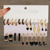 Simple 11 Pcs Black Heart Leaf Butterfly Earrings Set for Women Temperament Hoop Earring Holiday Wedding Jewelry Gift - Image 1
