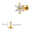 Titanium 16G Marquise Flower CZ Labret Stud Helix Conch Cartilage Tragus Flat Back Piercing Body jewelry - Image 13