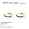 Stainless Steel Birthstone Earrings Minimalist Huggie Hoop Earrings for Women Tiny Round Circle Unisex - Image 7