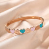 Heart Shape Charm Cuff Bangles Stainless Steel Wristband Wedding Women Female Jewelry Gift - Image 5