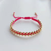 Handmade Braided Bracelet Jewelry for Women 4mm Gold Plated Beads Bracelets - Image 2