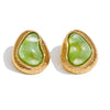 Candy Multi-Color Resin Acrylic Heart Stud Earrings Golden Stainless Steel Jewelry Blue White Pink Purple Green - Image 11
