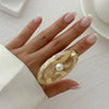 Geometric Irregular Hollow Pearl Opening Adjustable Rings for Women Jewelry Minimalist Accessories Support - Image 11