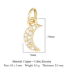 5pcs/Lot Star Heart Key Copper Cubic Zircon Charms Clover Lightning Horseshoe Racket Moon Bracelet Earring Necklace Pendant - Image 11