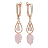 Shiny Lilac Long Drop Earrings for Women Rose Gold Color Whih Purple Zircon Bride Wedding Jewelry - Image 4