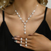 Silver Color Pearl Crystal Bridal Jewelry Sets Wave Shape Choker Necklace Earrings Sets for Women Wedding Jewelry Sets - Image 13