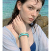 63mm Matte Color Acrylic Resin Round Thick Wrist Bracelet Bangle Stainless Steel Summer Statement Big Jewelry - Image 3