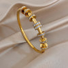 Greatera Colorful Rhinestone Ring Buckle Cut Pattern Bamboo Joint Bracelet Classic Creative Stainless Steel Colorfast Bangles - Image 7