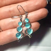 Women Blue Opal Earrings Elegant Drop Dangle Bohemian Cat Eye Stone Wavy Statement Earrings for Wedding Party Jewelry - Image 4