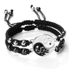 Two-Piece Braided Bracelet Set with Yin-Yang Motif - Image 1