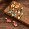 Creative Green Resin Leaf Hollow Pendant Earrings for Women Gold Color Ginkgo Leaf Personality Earrings Party Jewelry - Image 5