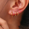 Clear Stone Pave Huggie Hoop Earrings in Stainless Steel - Image 33