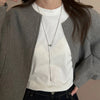 Stainless Steel Bead Ball Pendant Necklace Double Layer - Image 9