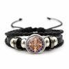 Saint Benedict Medal Leather Bracelet Catholic San Benito Glass Dome Snap Buttons Bangles Men Women Jewelry Accessories - Image 4