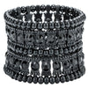 Multilayer stretch cuff bracelet women crystal wedding bridal jewelry gold silver color with crystal - Image 2