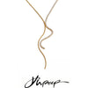 Stainless Steel Cubic Zirconia Chain Long Hanging Drop Necklace Women Temperament Jewelry - Image 1