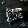 Unisex Geometric Texture Castle Ring Classical Retro Gothic Accessory for Holiday Gift - Image 2