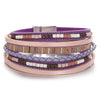 Elegant Purple Leather Bracelets for Women Boho Ethnic Braided Beads Heart Multilayer Wrap Cuff Bangle Party Jewelry Gift - Image 9