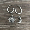 Sun and Moon hoop earrings, Sun hoop earrings, hoop earrings, gothic jewelry, celestial jewelry, moon hoops, moon earrings - Image 5