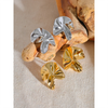 316l Stainless Steel Irregular Flower Stud Earrings Metal Creative Modern Jewelry Women Gift - Image 3