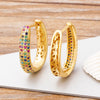 Creative U Shape Design 3 Colors Cubic Zirconia Hoop Earrings Crystal Ear Buckle Jewelry for Valentine's Day Gift - Image 6