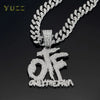 Hip Hop English Letter Otf Pendant Cuban Chain Necklace, Suitable For Daily Wear By Men And Women, Rock Party Jewelry - Image 1