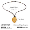 Irregular Geometric Pendant Necklace with Wax Cord - Image 10